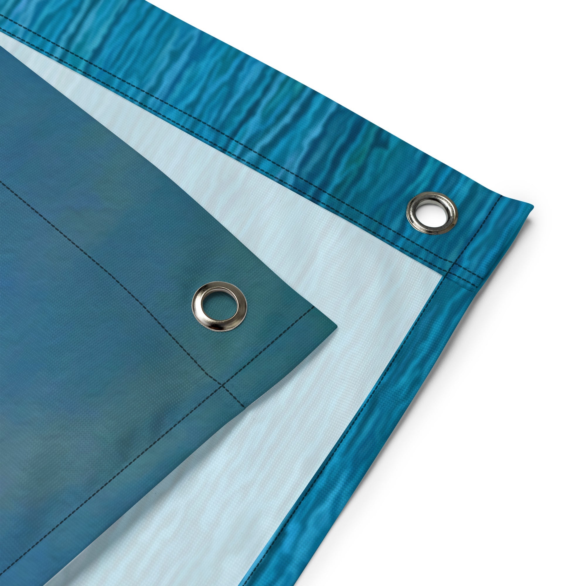 Santorini  Painting 2 Flag Tapestry-2