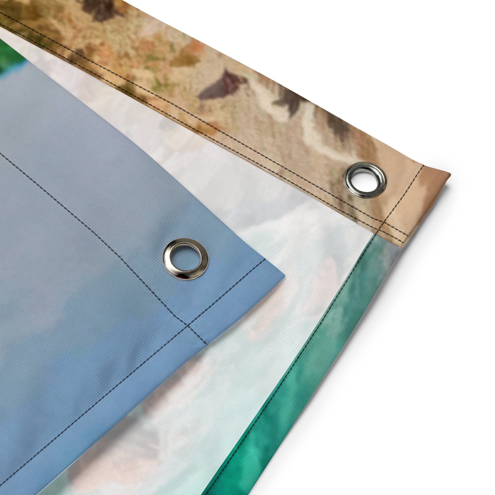 Green Sea Oil Painting Flag Tapestry-2