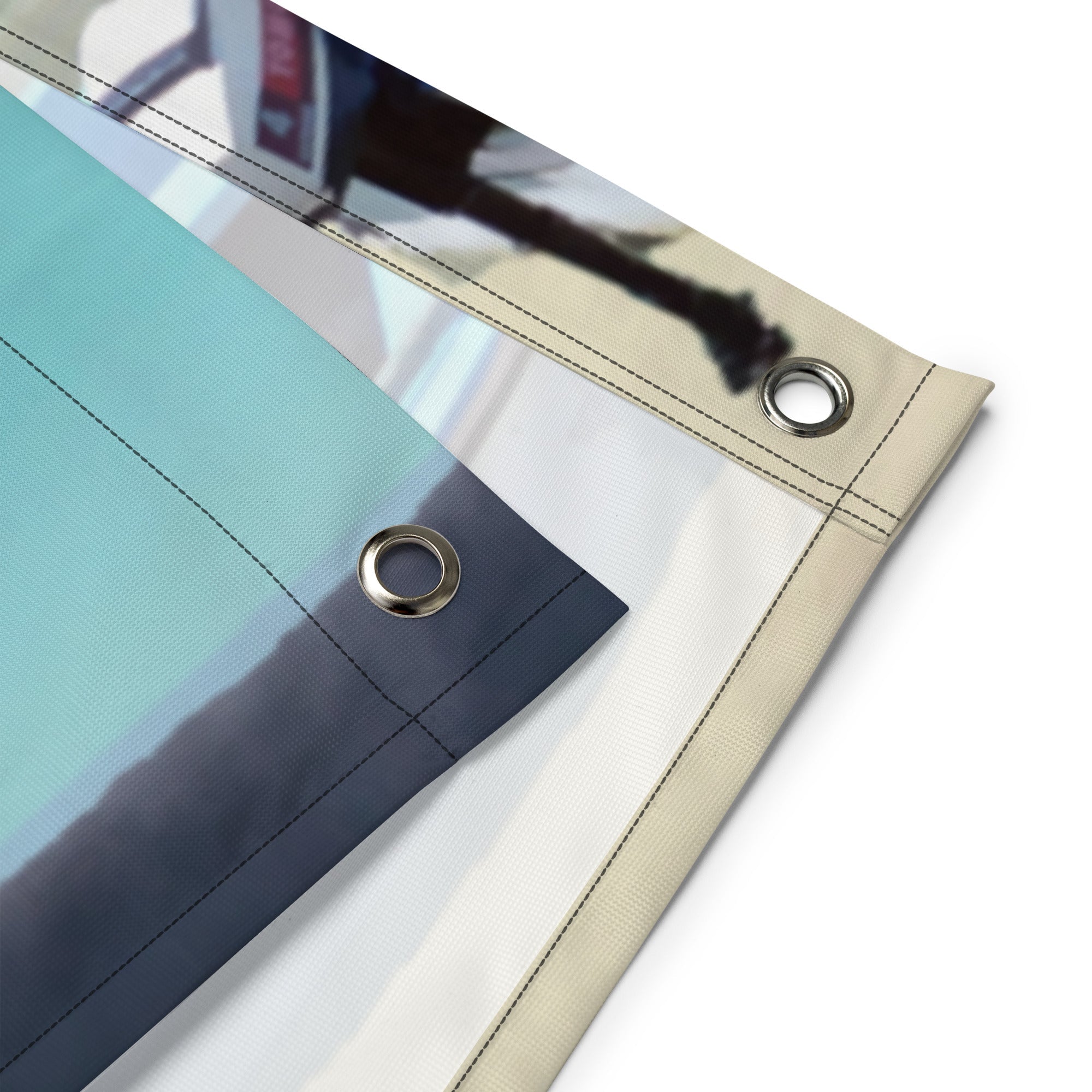 Boat and Beach Painting Flag Tapestry-2