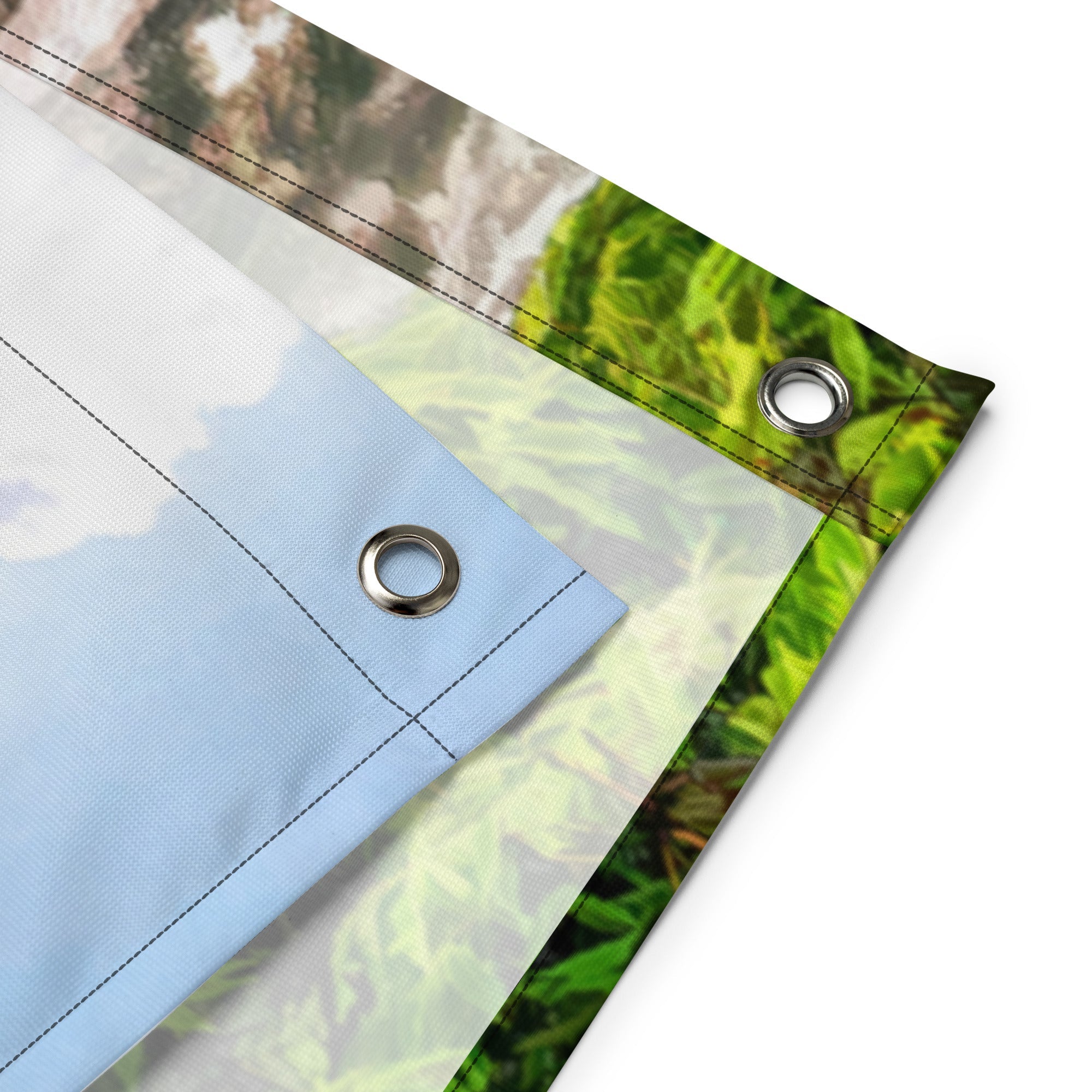 Lighthouse Beach Painting Flag Tapestry-2