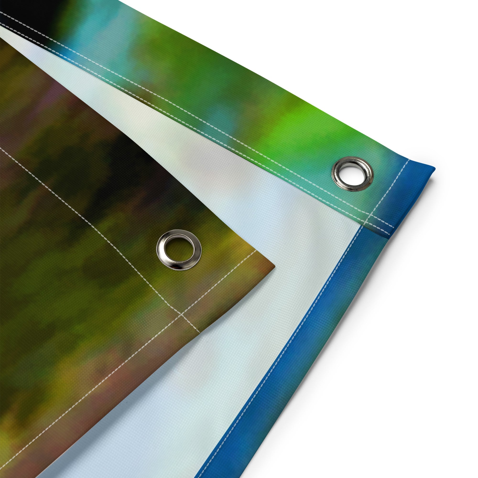 Lily flower in Pond Painting Flag Tapestry-2