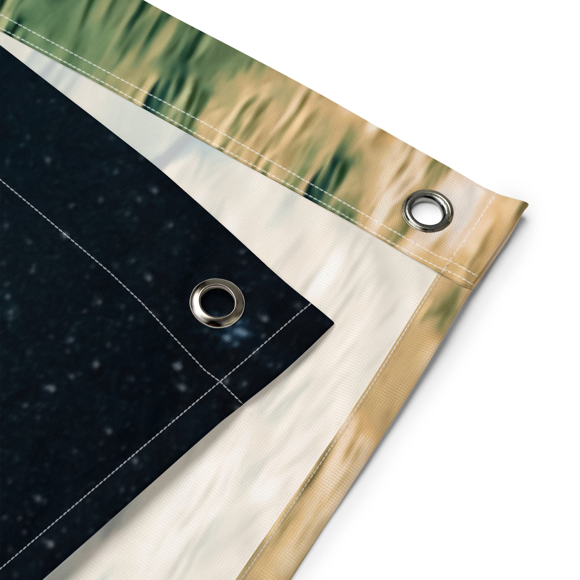 Lighthouse  in Storm Painting Flag Tapestry-2