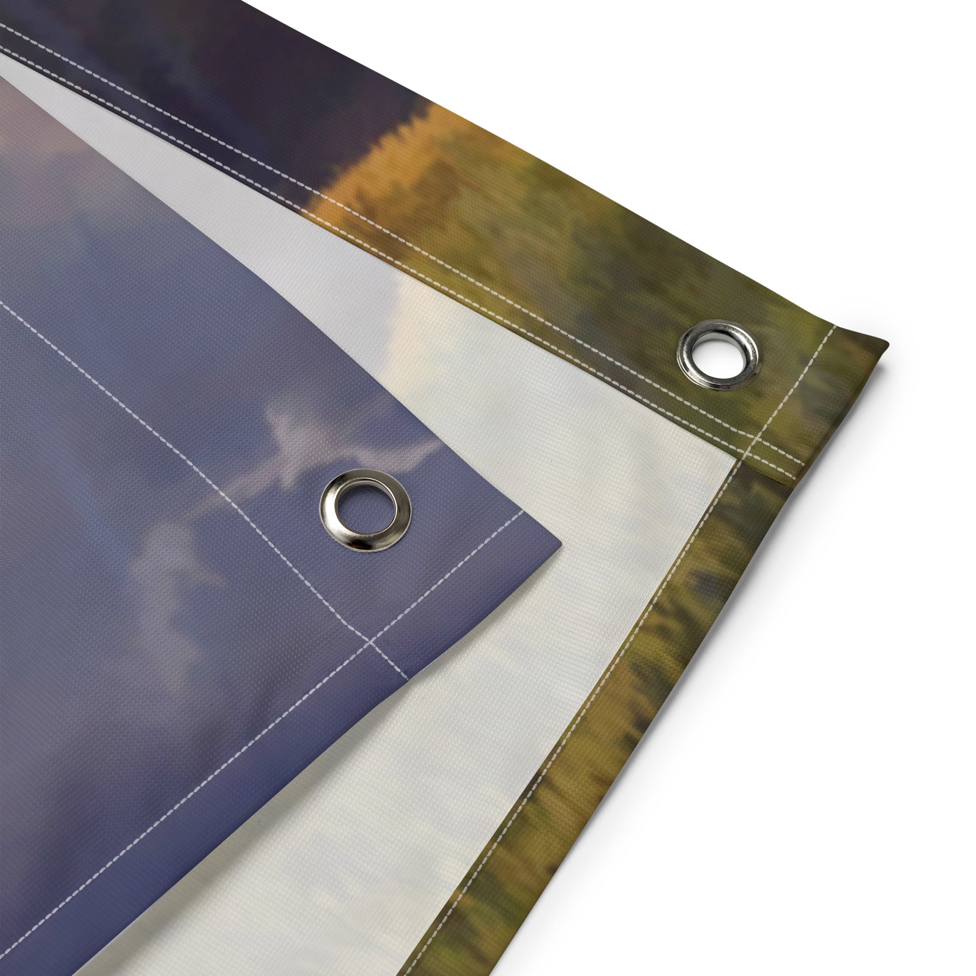 Love in Rain  Couple Painting Flag Tapestry-2