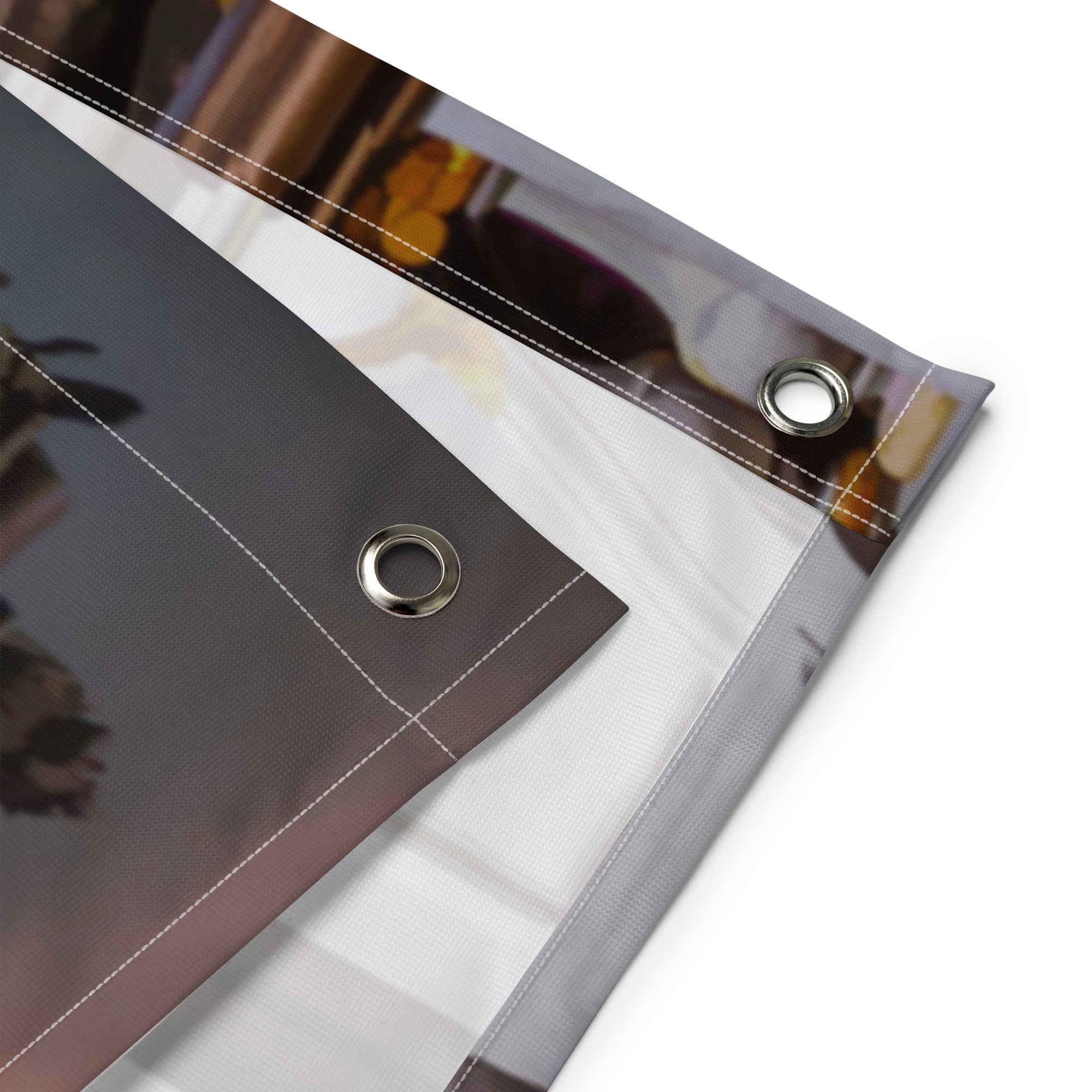 Glimpse of Eiffel Tower Painting Flag Tapestry-2