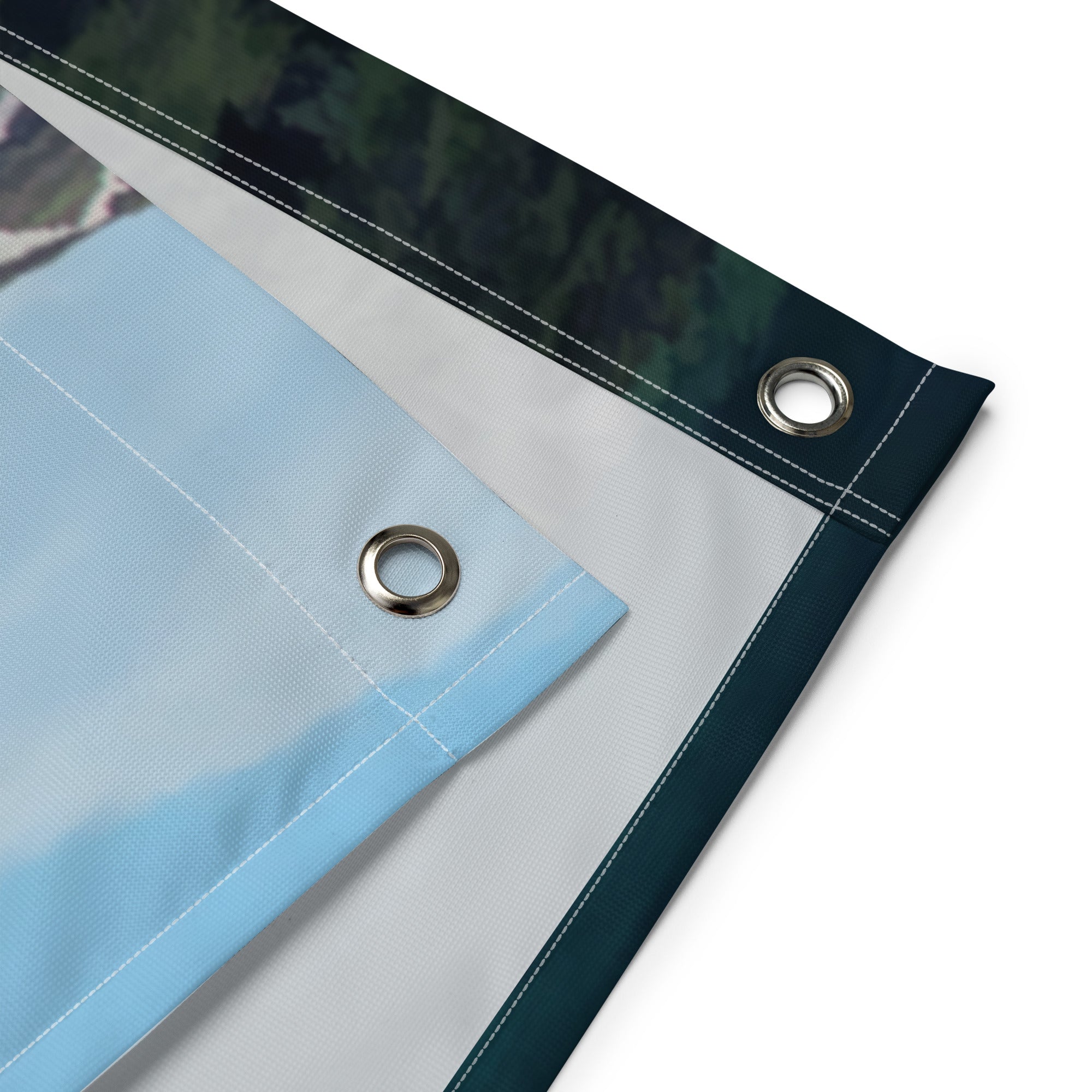 Mountain  River Painting Flag Tapestry-2