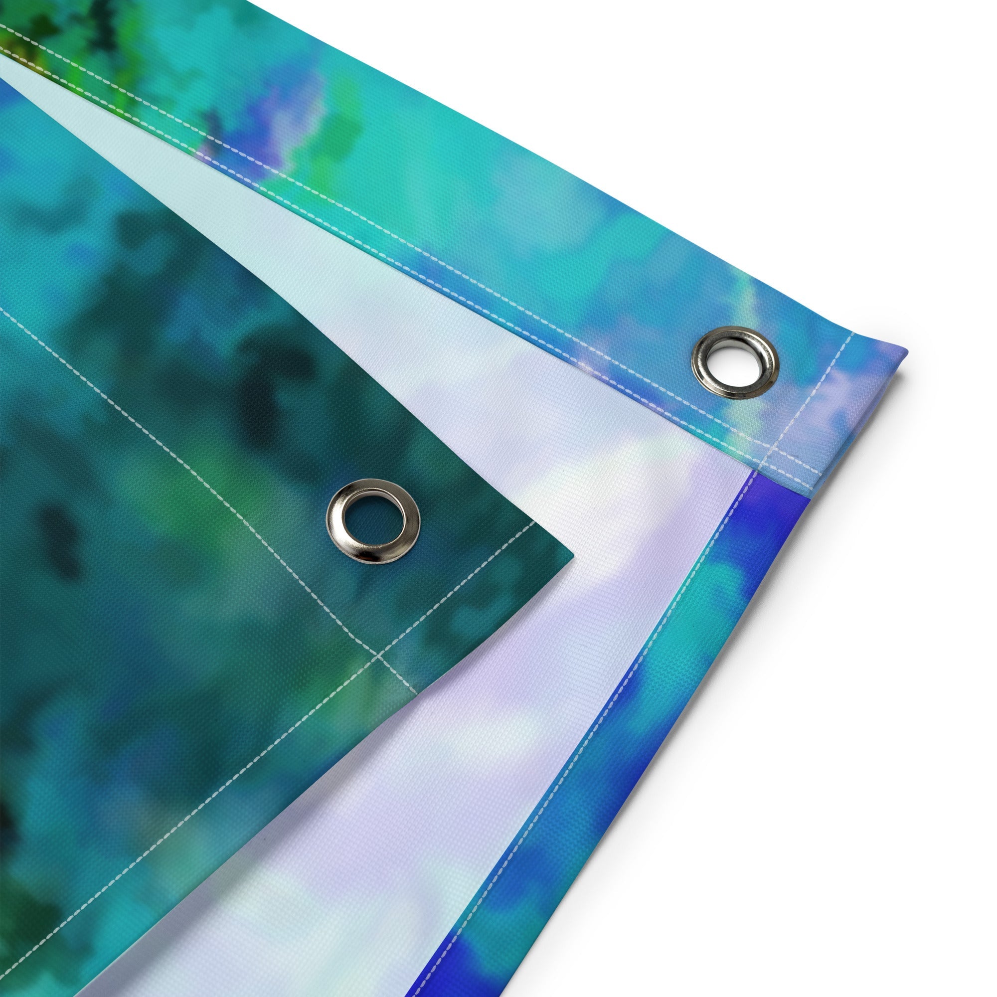 Yellow Blue Abstract Painting Flag Tapestry-2