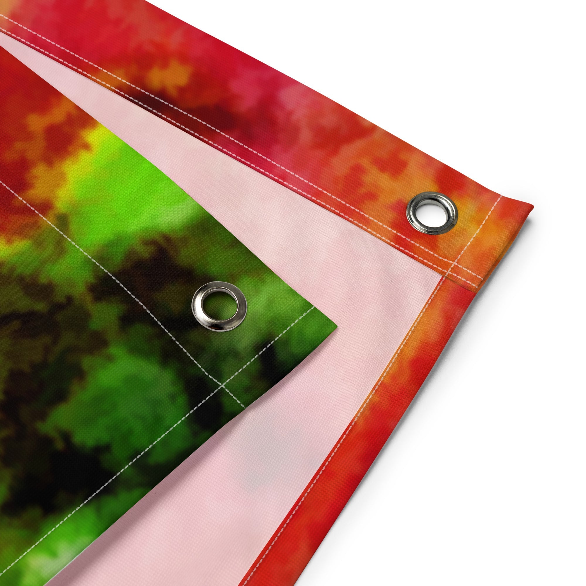 Green Red Abstract Painting Flag Tapestry-2