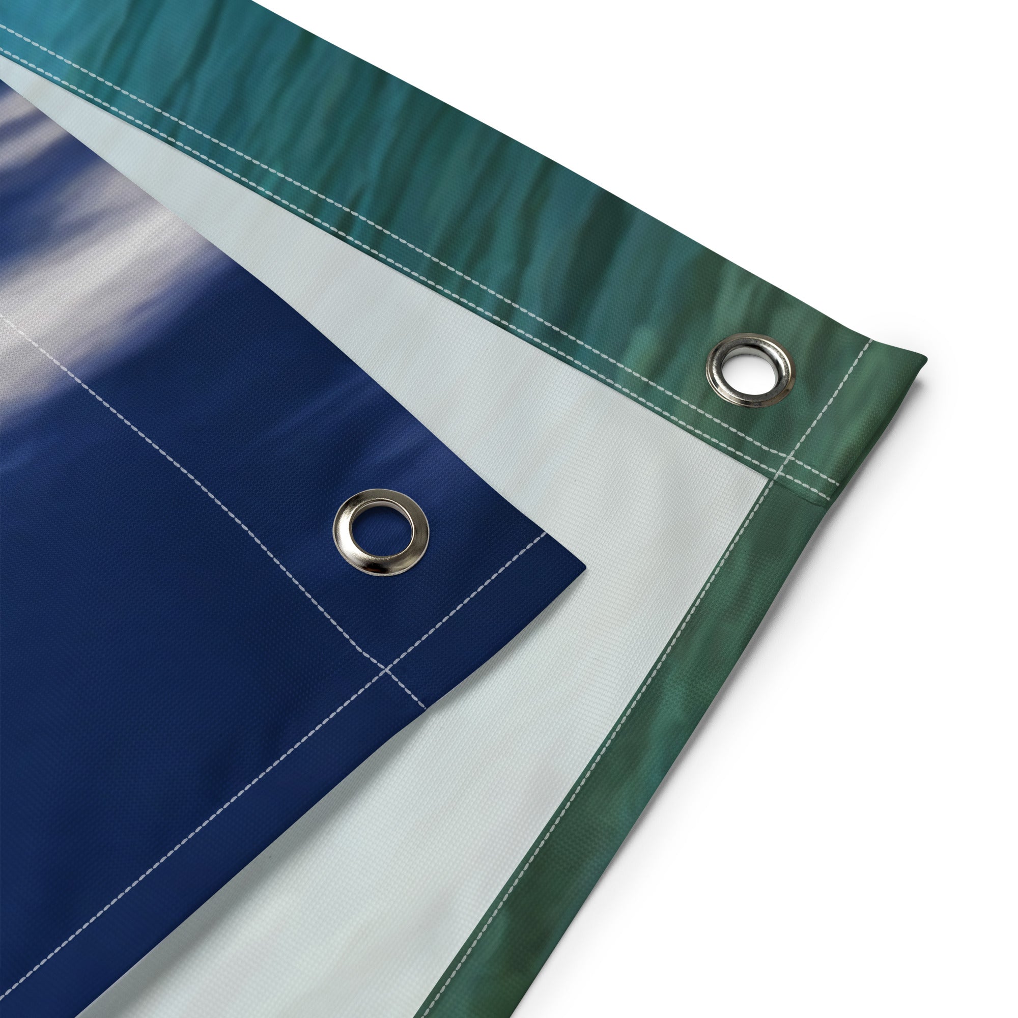 Green Boat Ocean Painting Flag Tapestry-2