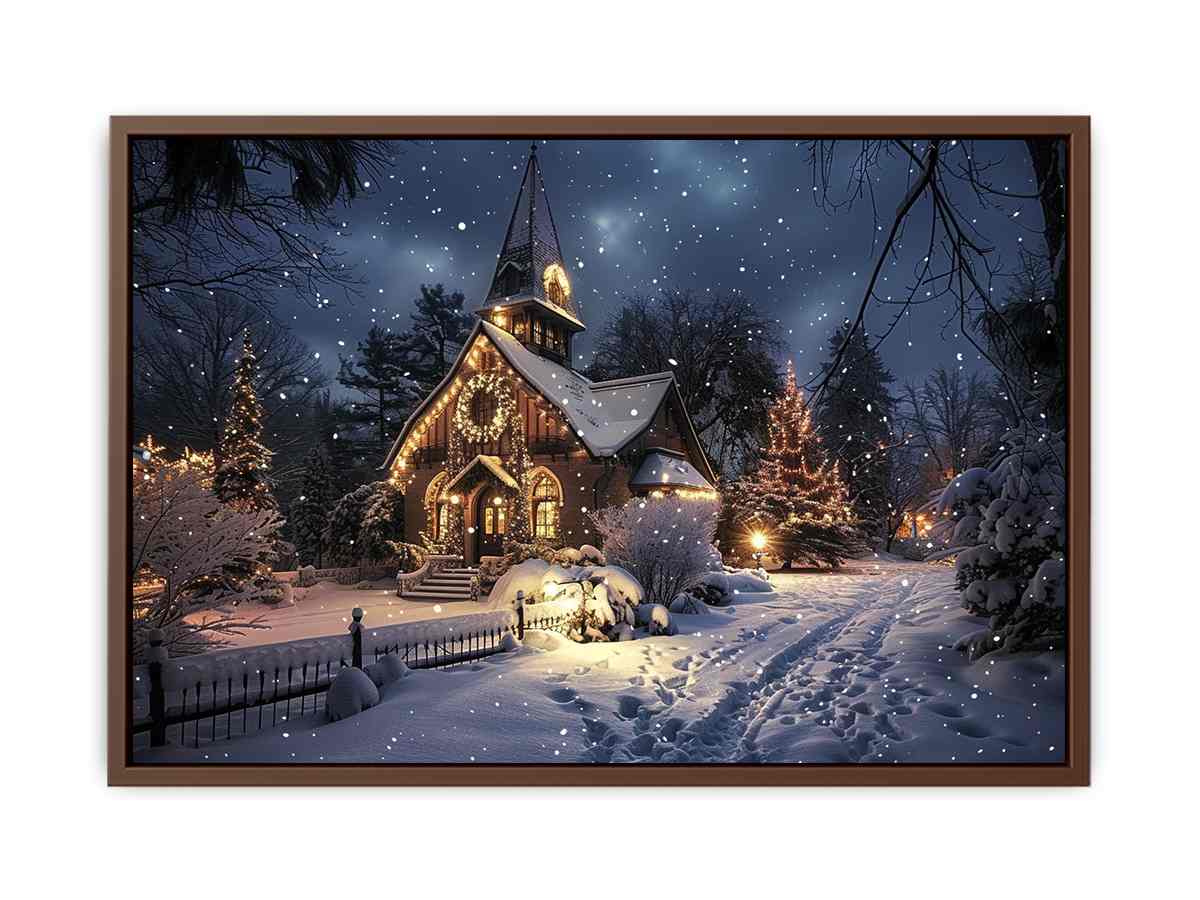 Winter Canvas Christmas   Painting Print-6