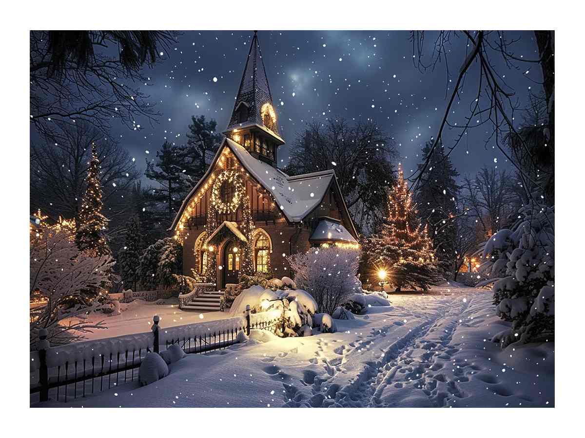 Winter Canvas Christmas   Painting Print-0