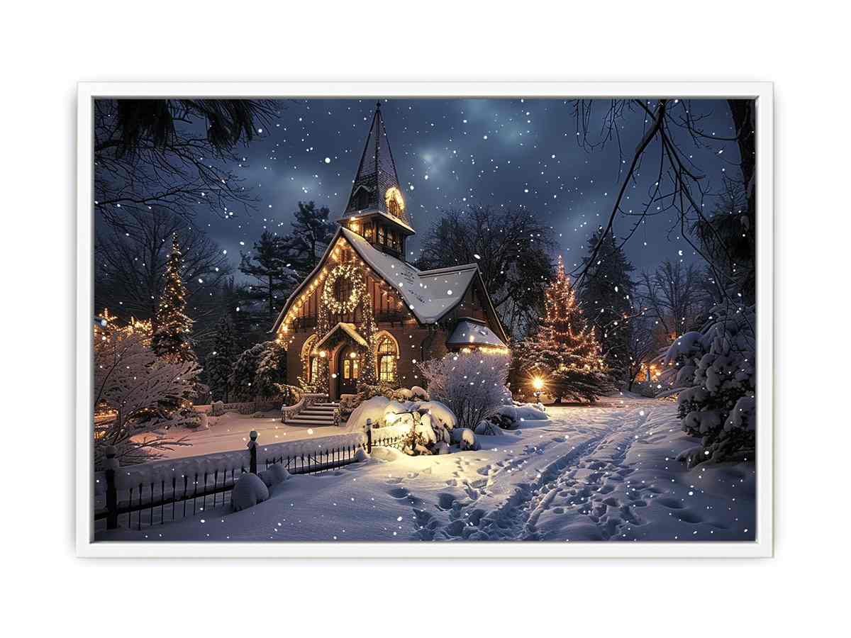 Winter Canvas Christmas   Painting Print-5