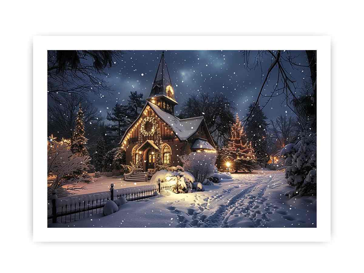 Winter Canvas Christmas   Painting Print-8
