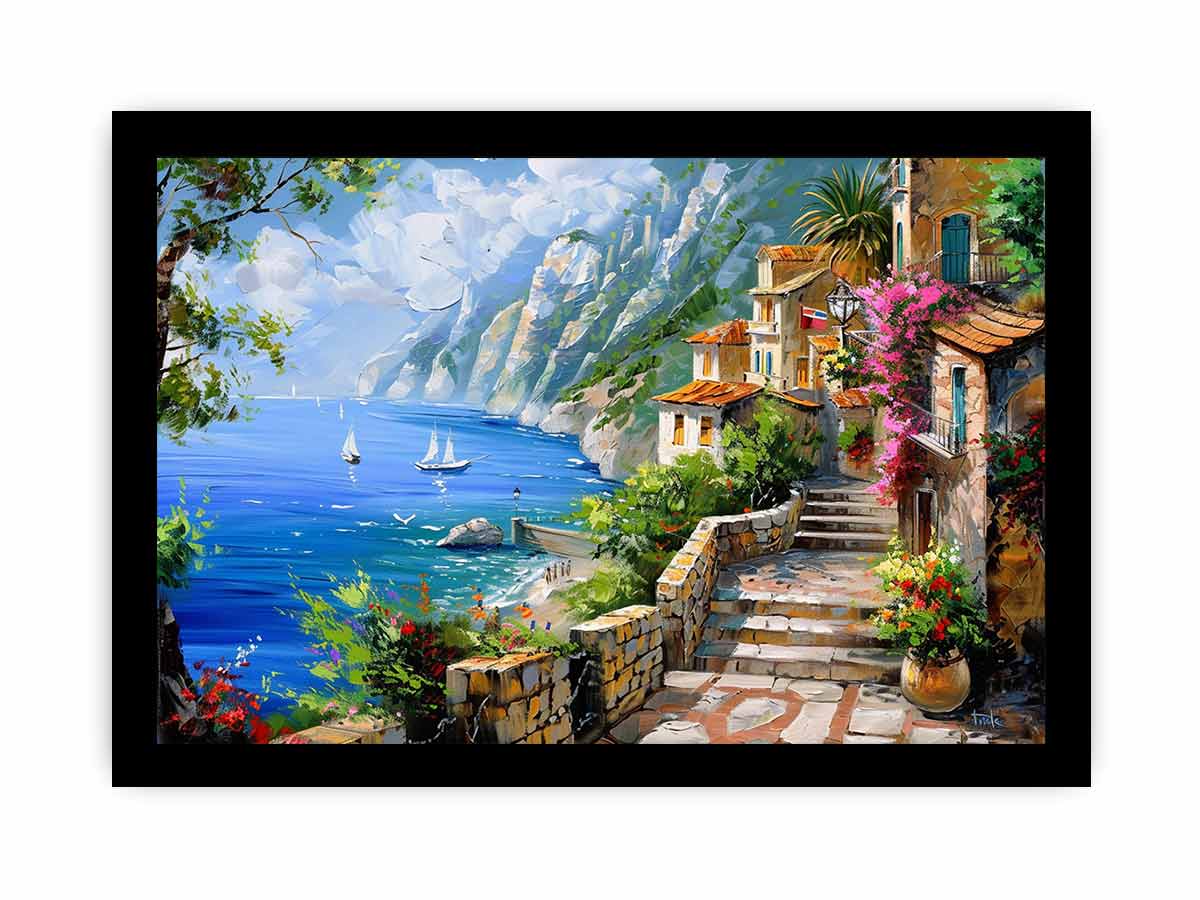 Mediterranean Landscape Canvas Art Print-7