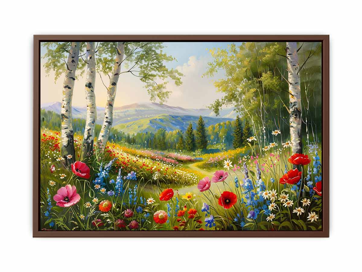 Landscape  wild flowers Canvas painting Print-6