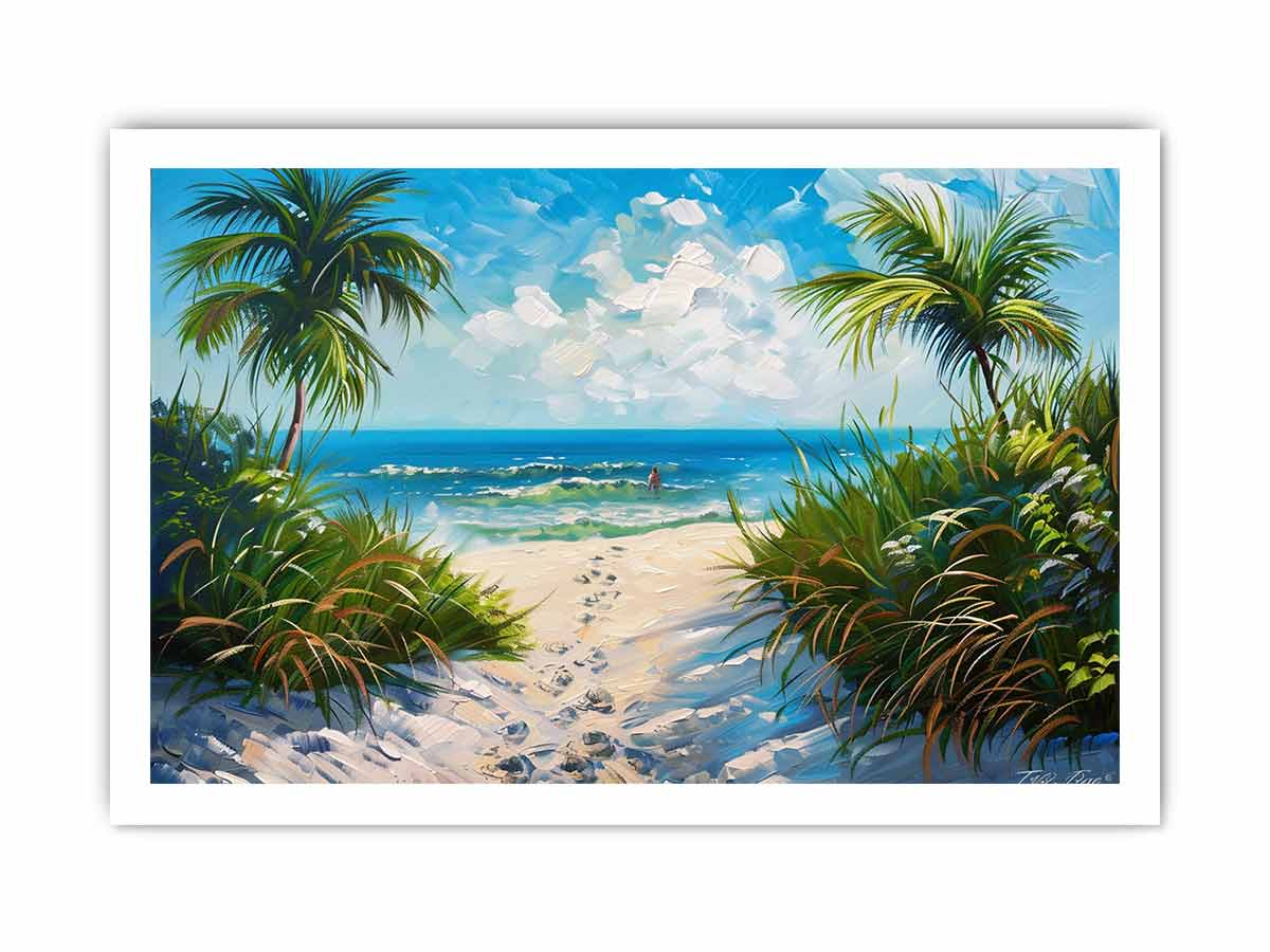 Beach Path  Canvas painting  Print-8