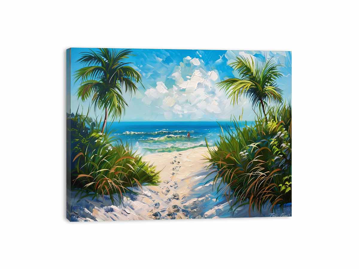 Beach Path  Canvas painting  Print-3