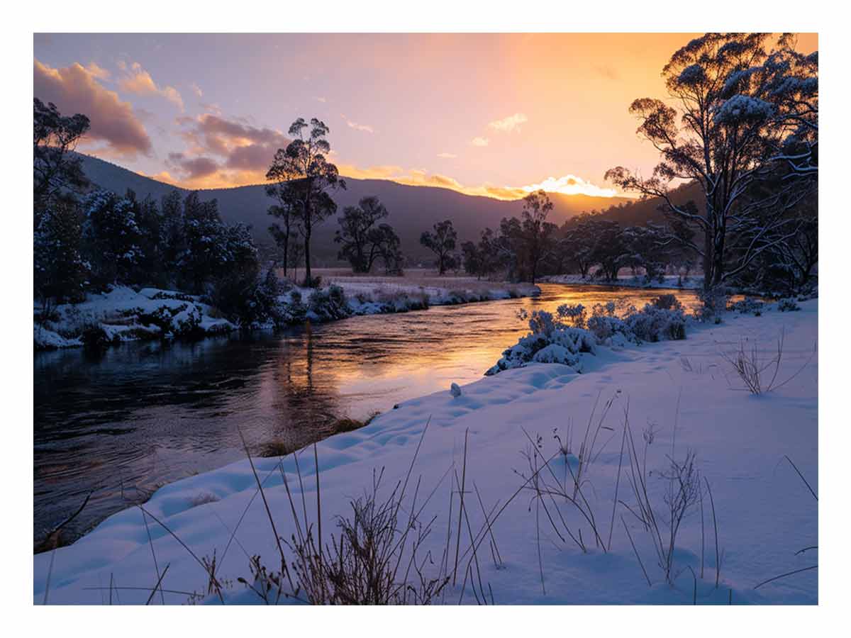 River Sundown Canvas Art Print-0