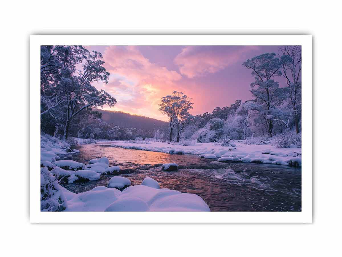 River Sunrise  Canvas Painting  Print-8