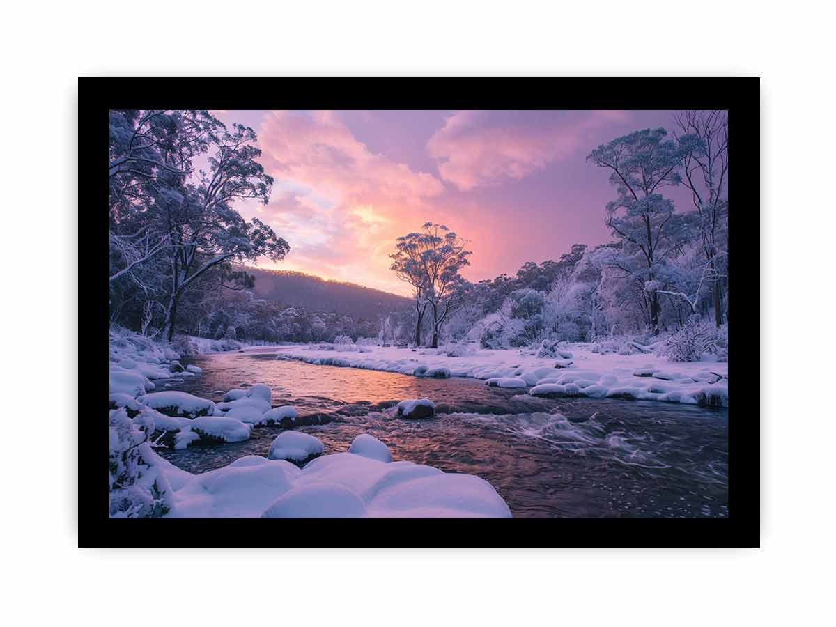 River Sunrise  Canvas Painting  Print-7