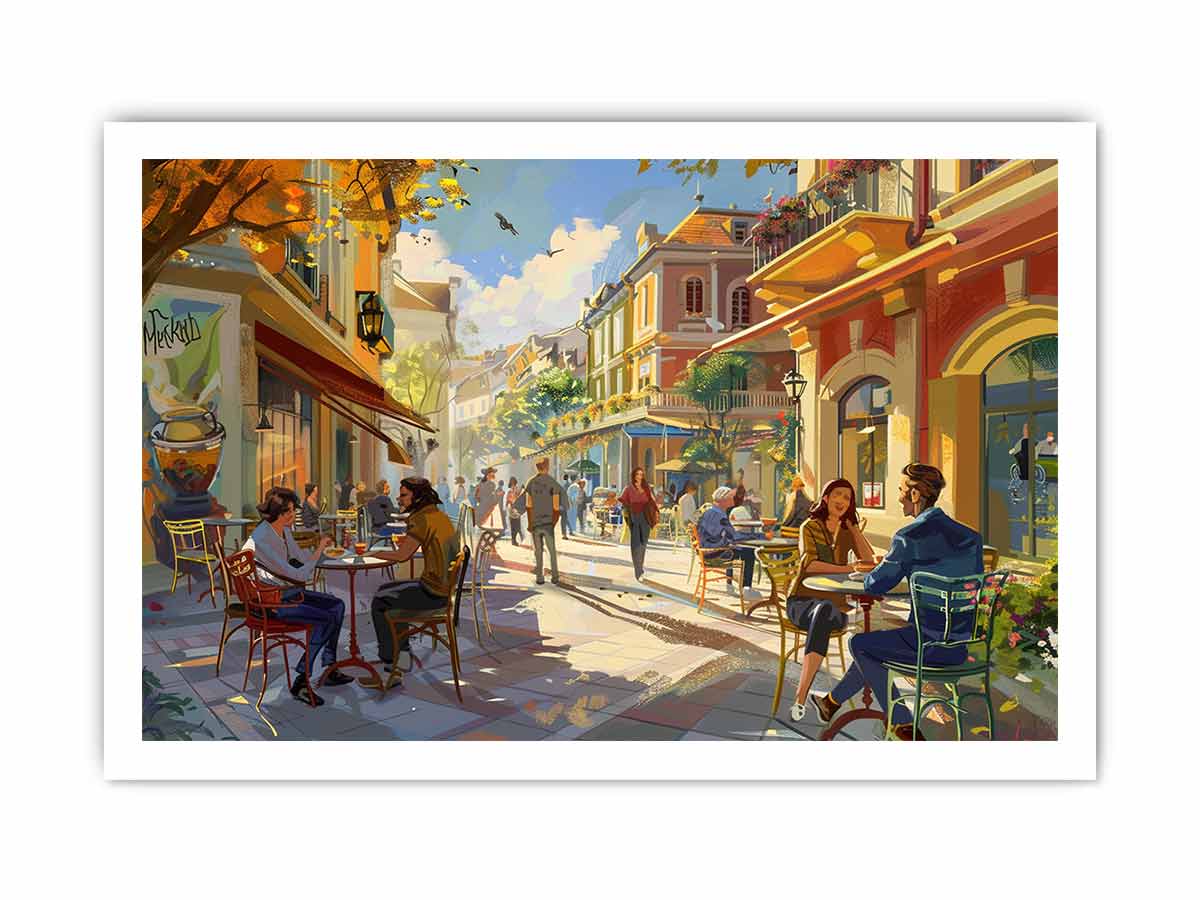 Street cafe Watercolor Painting-8