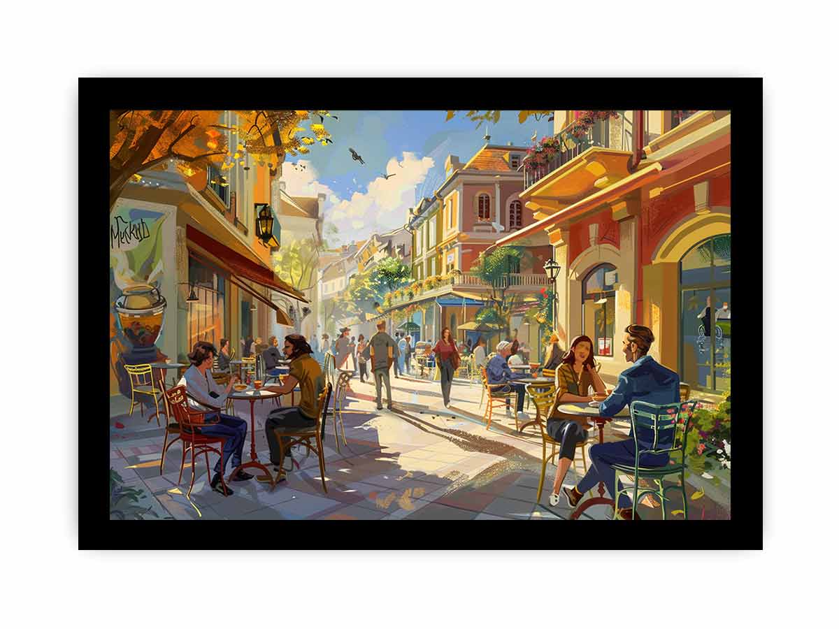 Street cafe Watercolor Painting-7