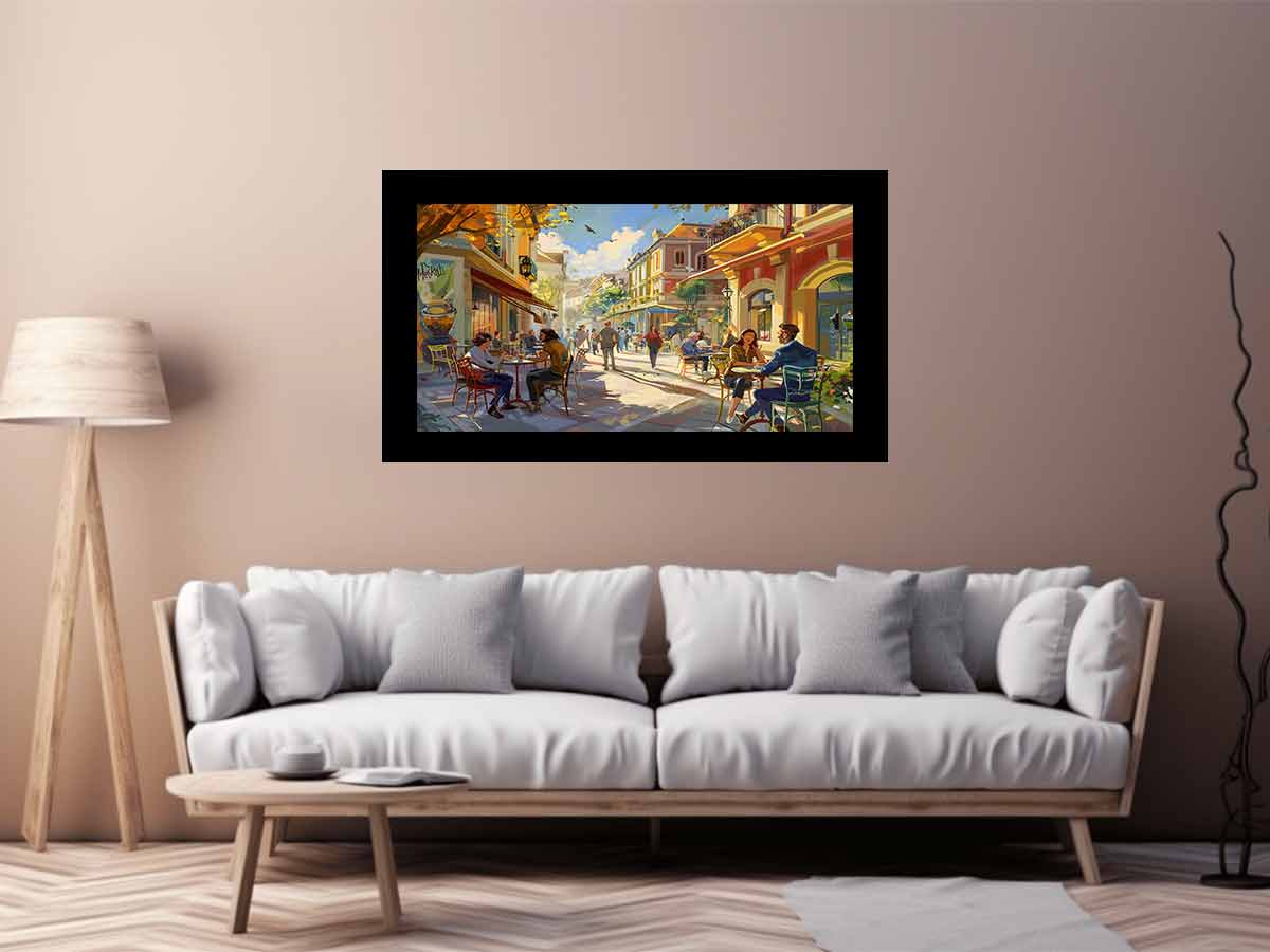 Street cafe Watercolor Painting-2