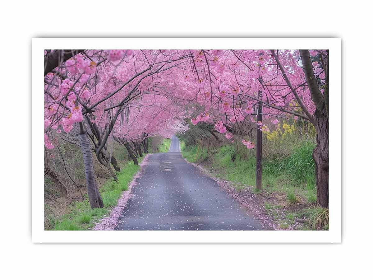 Cherry Blossom Path Canvas painitng  Print-8