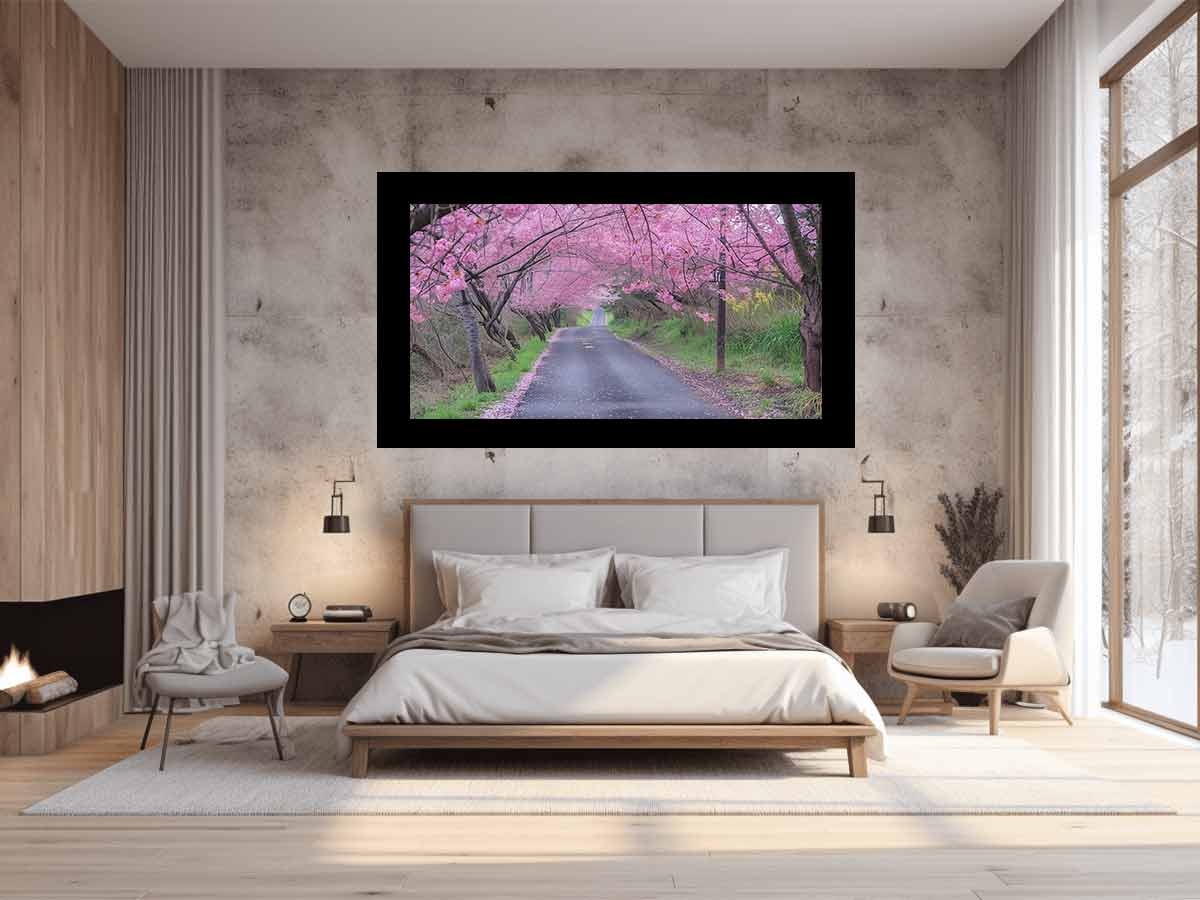 Cherry Blossom Path Canvas painitng  Print-1