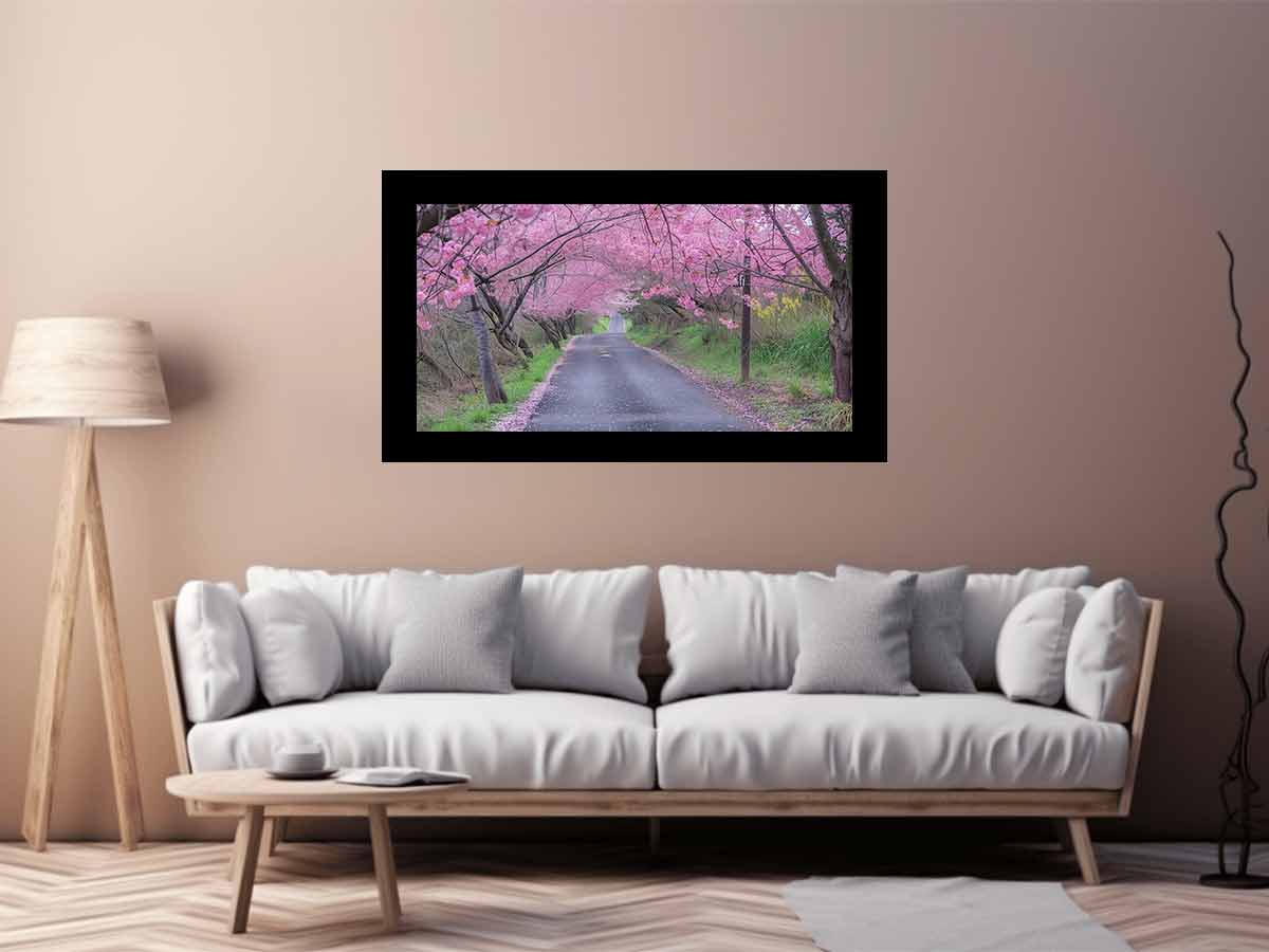 Cherry Blossom Path Canvas painitng  Print-2