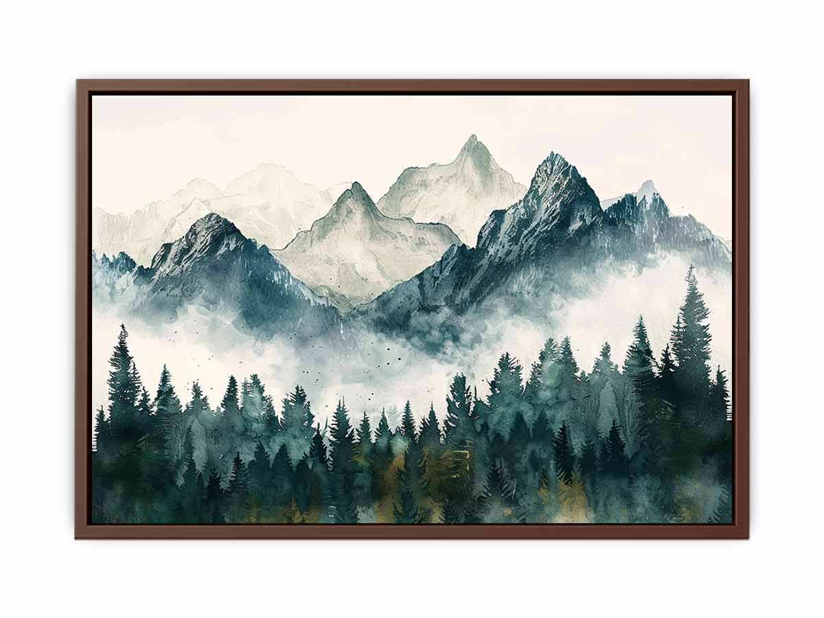 Foggy Mountian Valley  Canvas Art Print-6