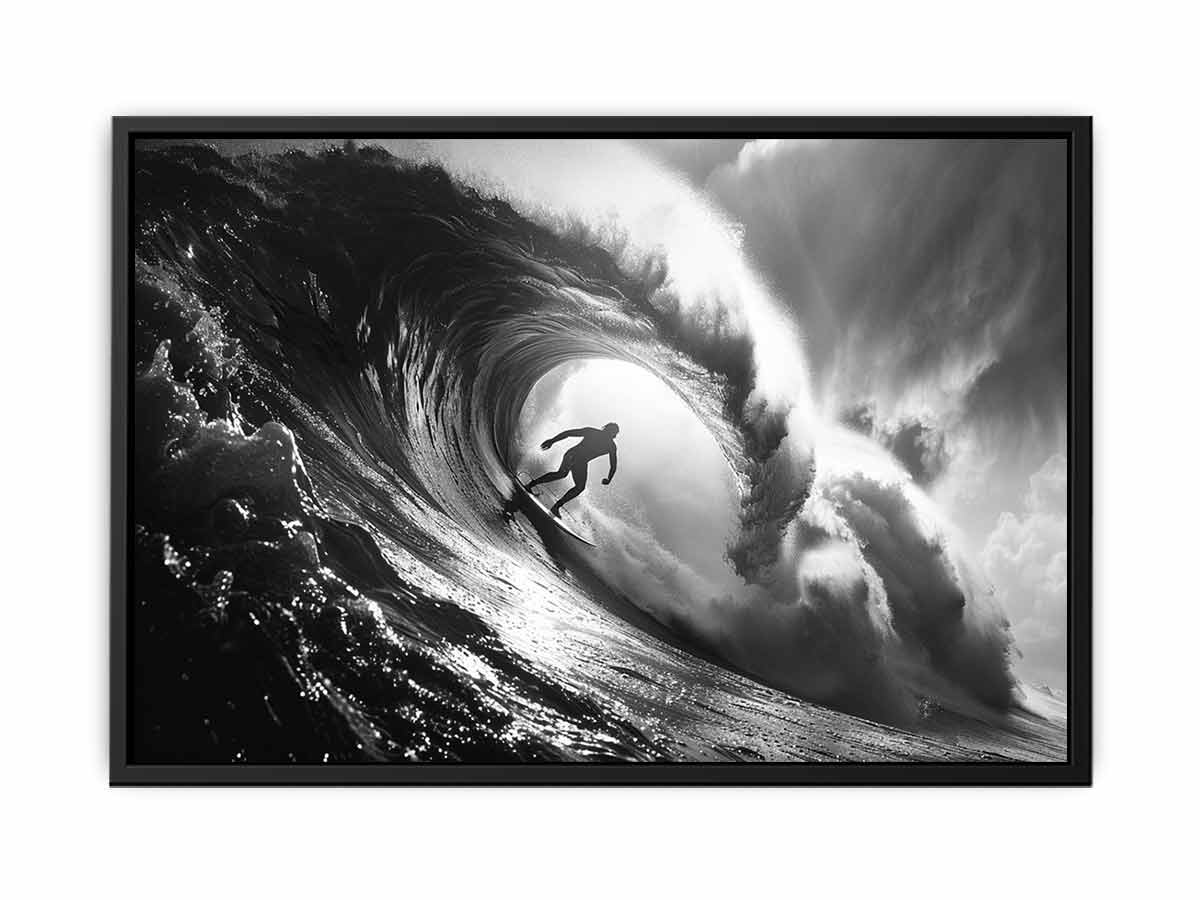 Surfer Canvas Art Print Black white Photography-4