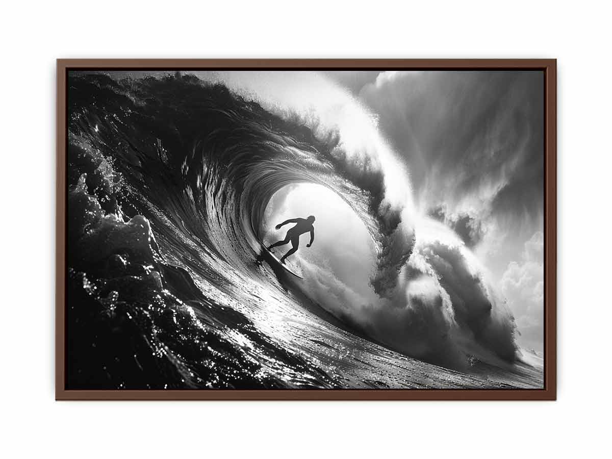 Surfer Canvas Art Print Black white Photography-6