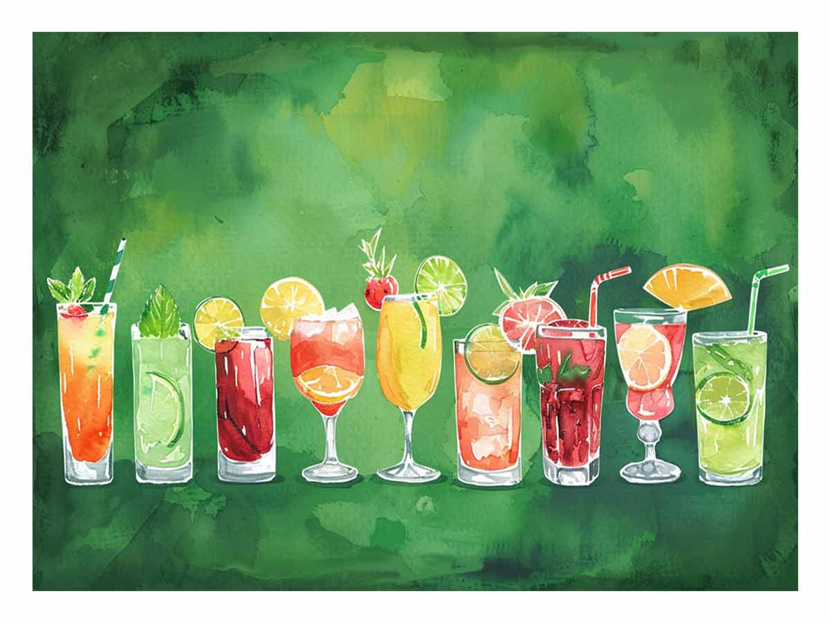 Summar Cocktails Canvas Art Print-0