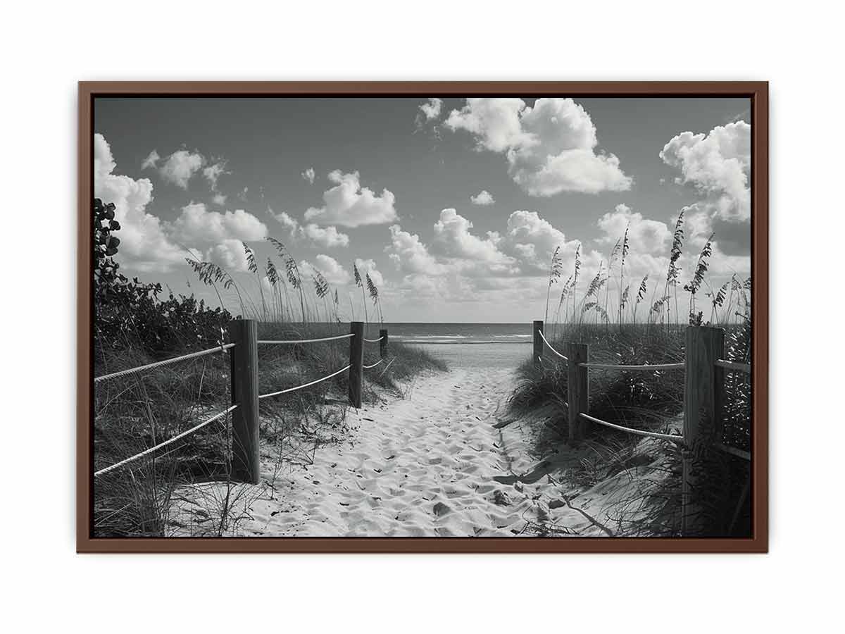 Beach Path Canvas Art Print balck & white Photography-6