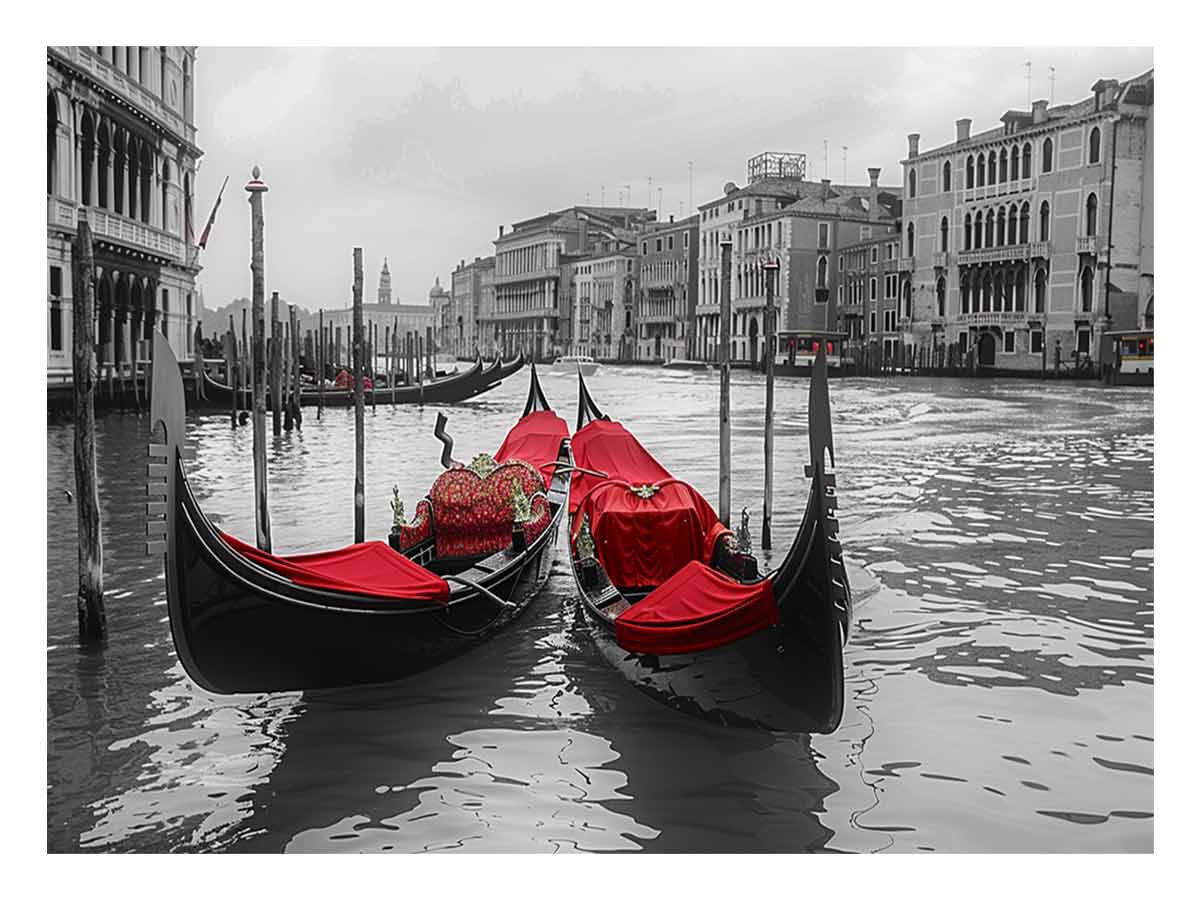 venice Gondolas  Canvas Art Print-0