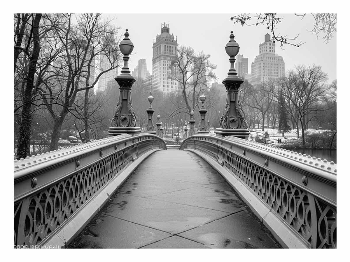 Bridge Central Park Canvas Art Print-0