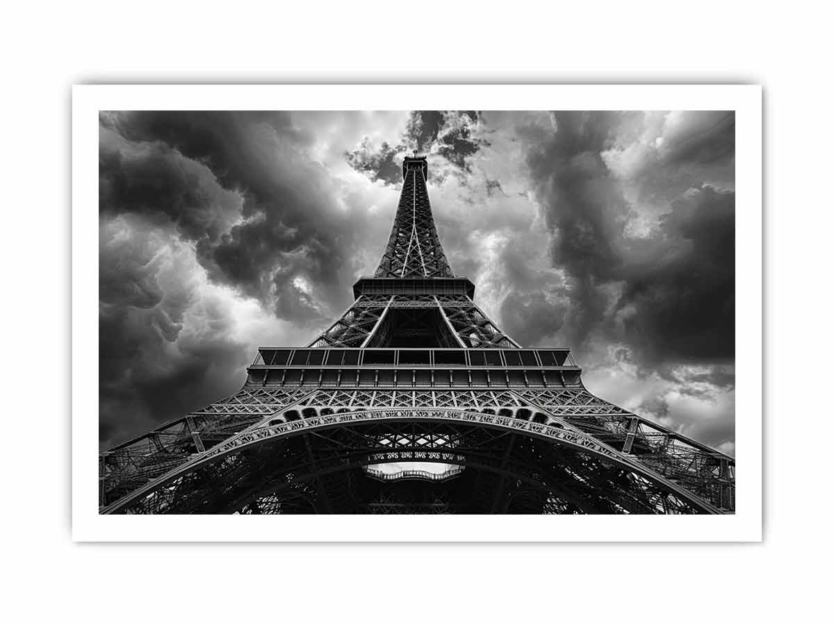 Eiffel Tower  photograhy black white Canvas Art Print-8
