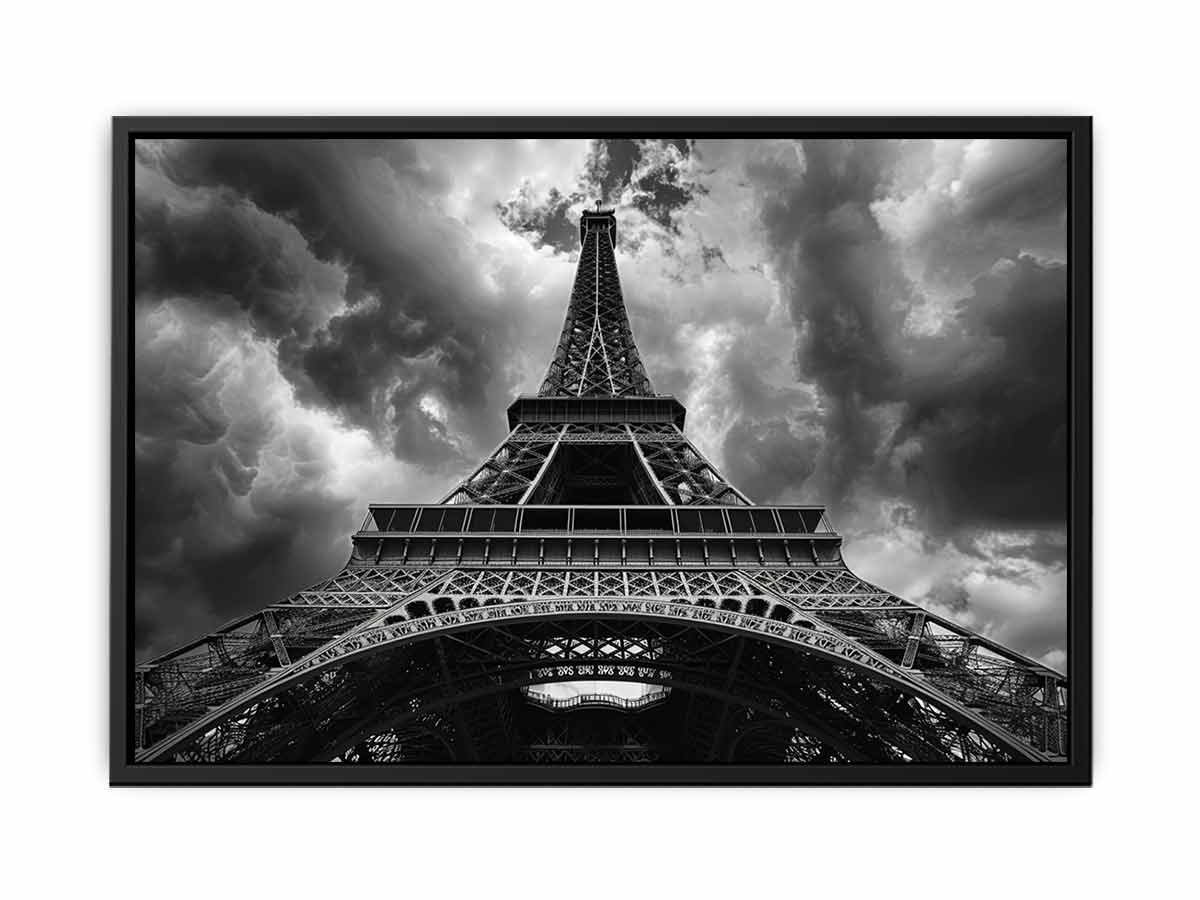 Eiffel Tower  photograhy black white Canvas Art Print-4