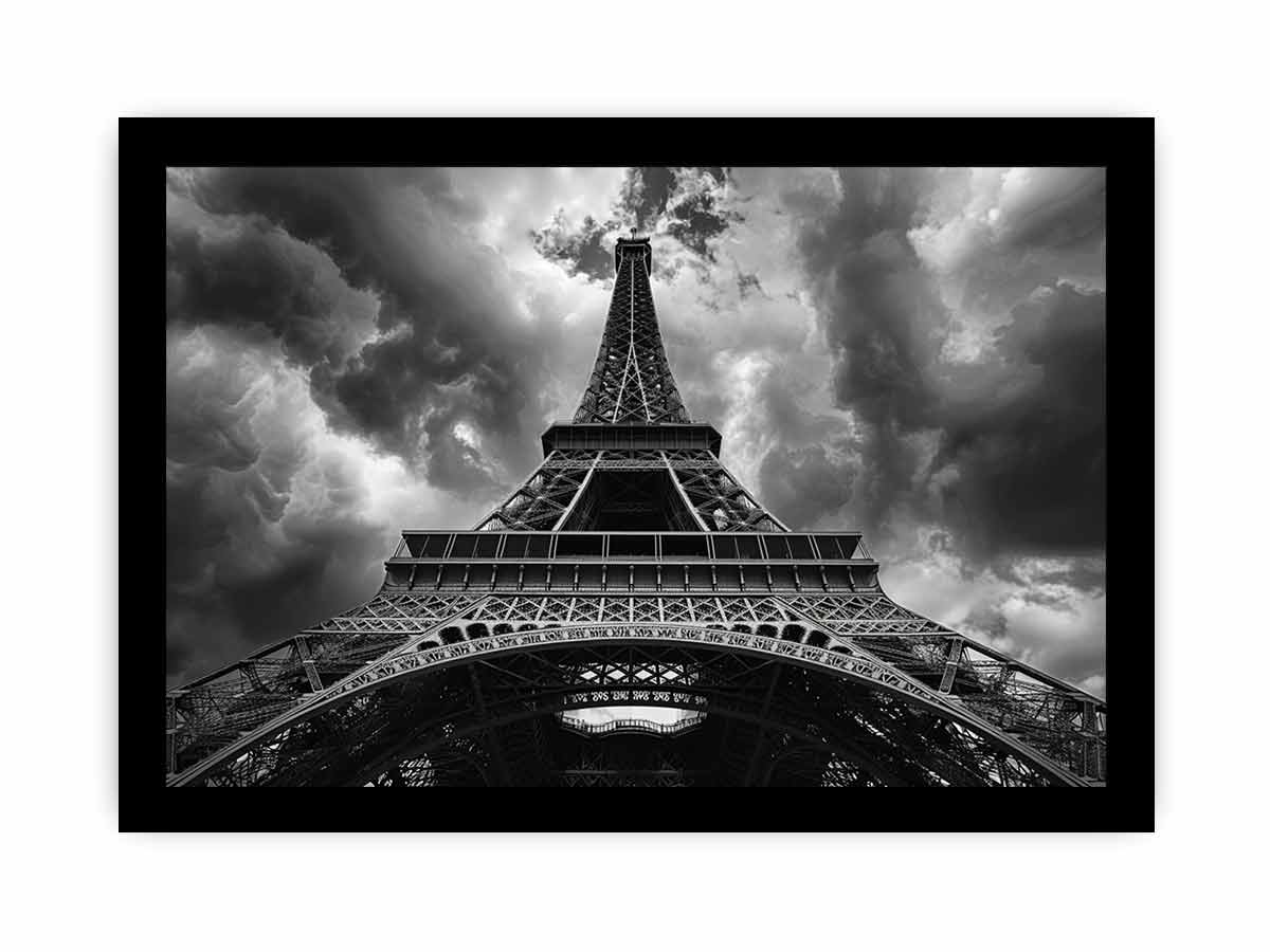 Eiffel Tower  photograhy black white Canvas Art Print-7