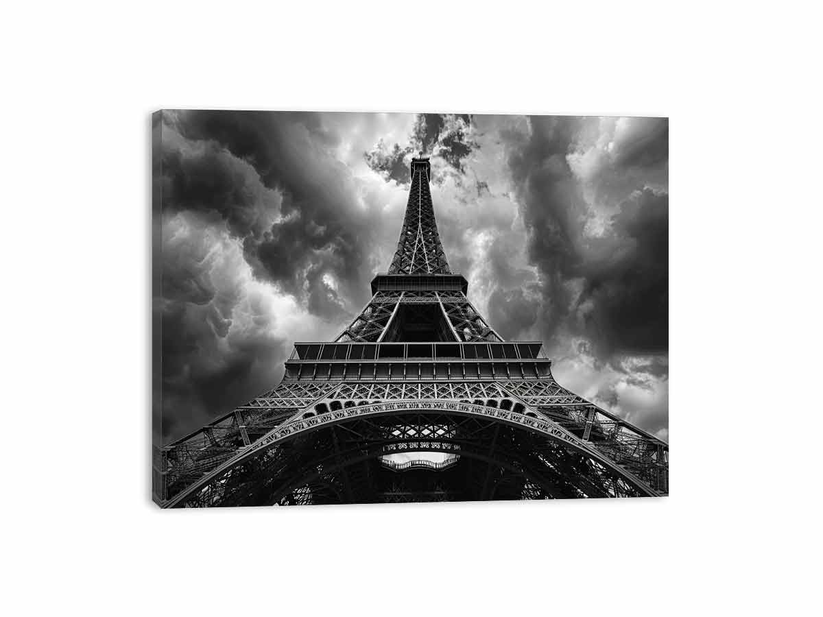 Eiffel Tower  photograhy black white Canvas Art Print-3
