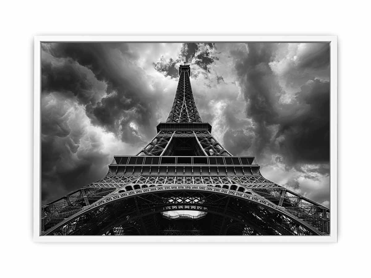Eiffel Tower  photograhy black white Canvas Art Print-5