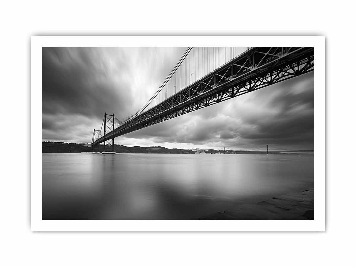 Bridge Photography black white Canvas Art Print-8