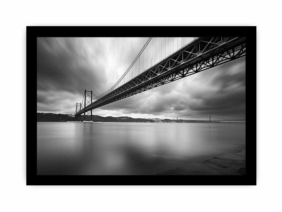 Bridge Photography black white Canvas Art Print-7