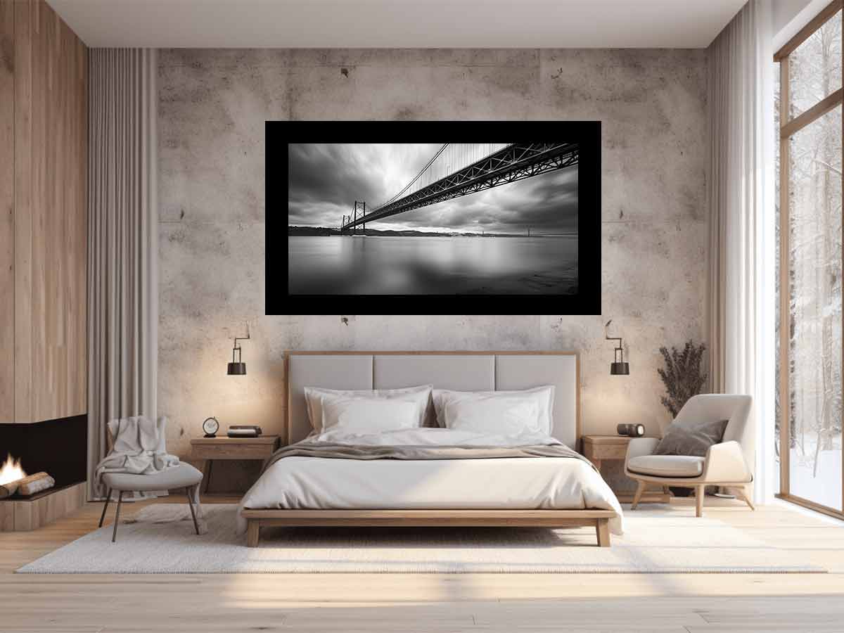 Bridge Photography black white Canvas Art Print-1