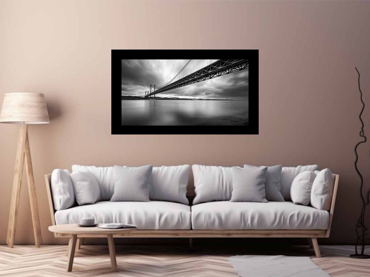 Bridge Photography black white Canvas Art Print-2