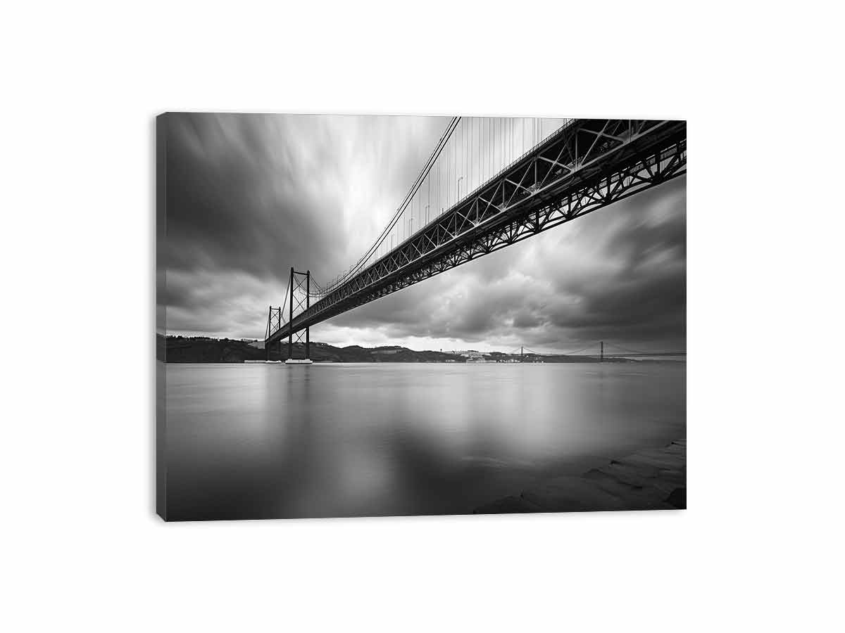 Bridge Photography black white Canvas Art Print-3