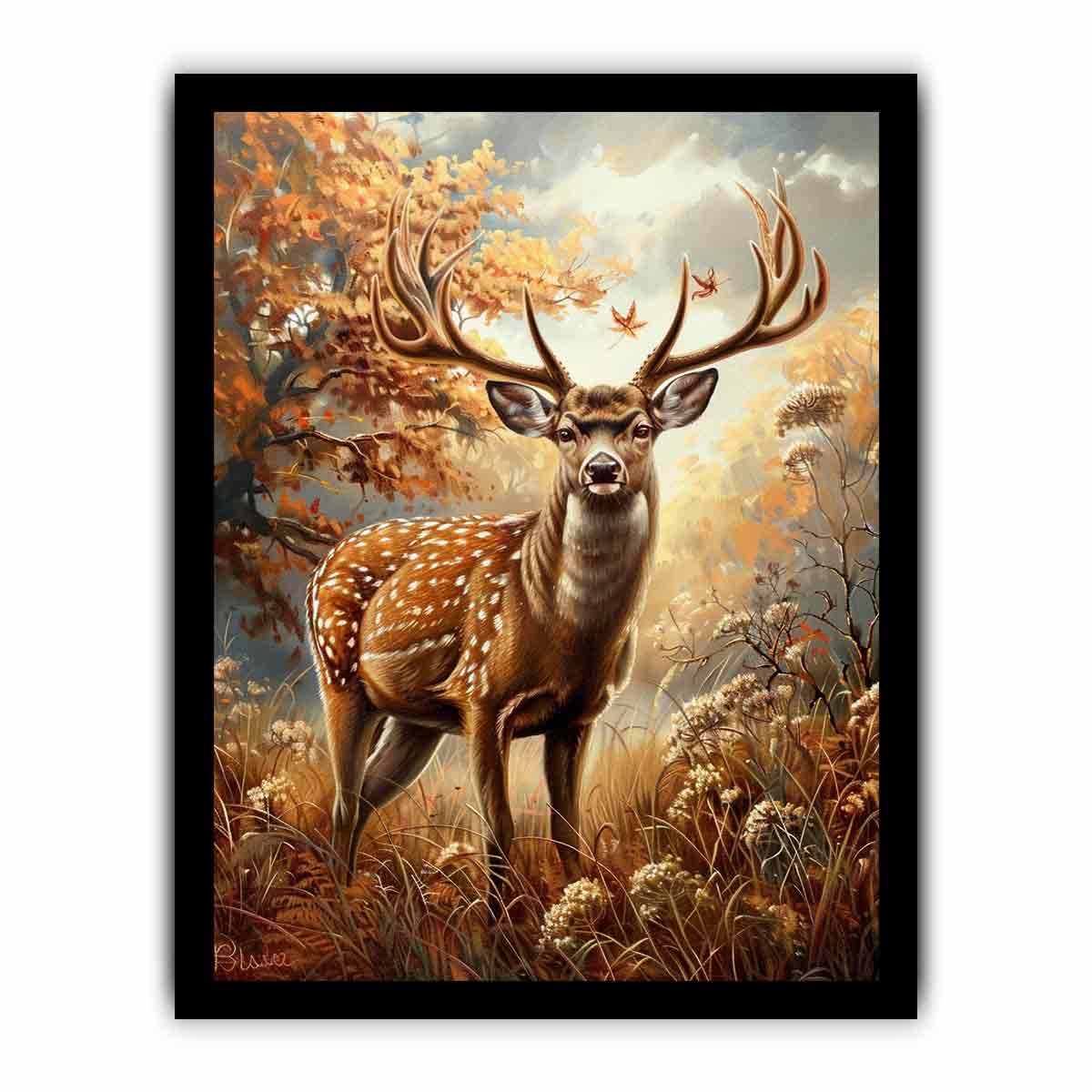 Deer Animal  Canvas Painting  Print-7