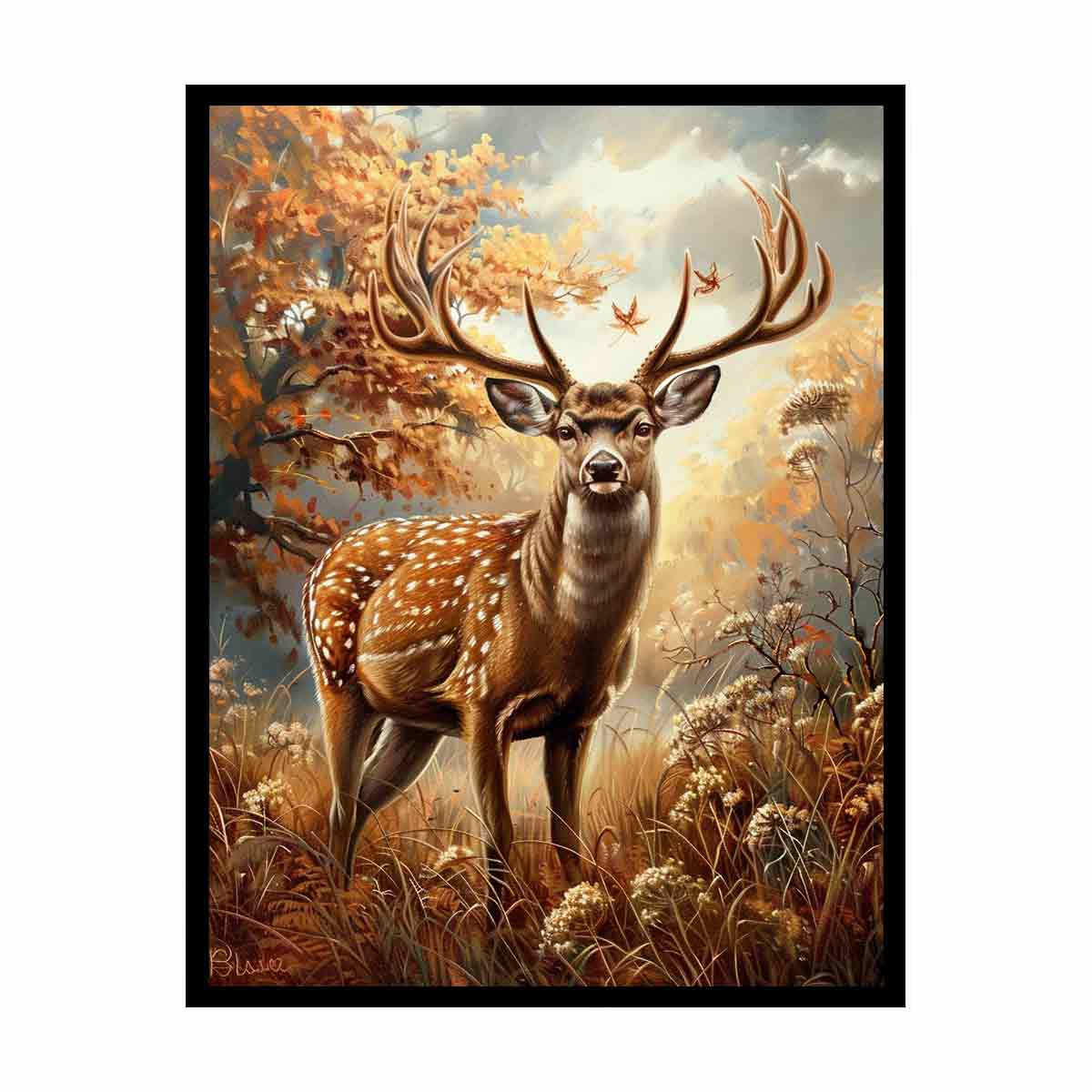 Deer Animal  Canvas Painting  Print-4