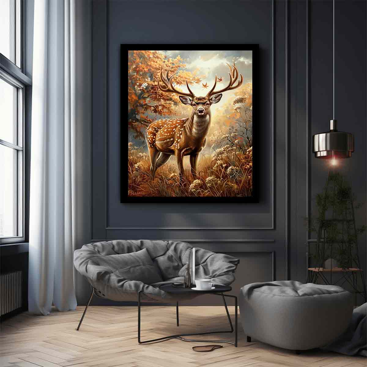 Deer Animal  Canvas Painting  Print-2