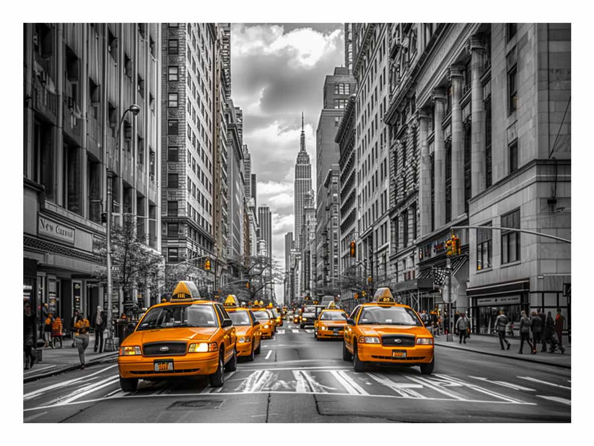 New York Street Photography Canvas Art Print-0